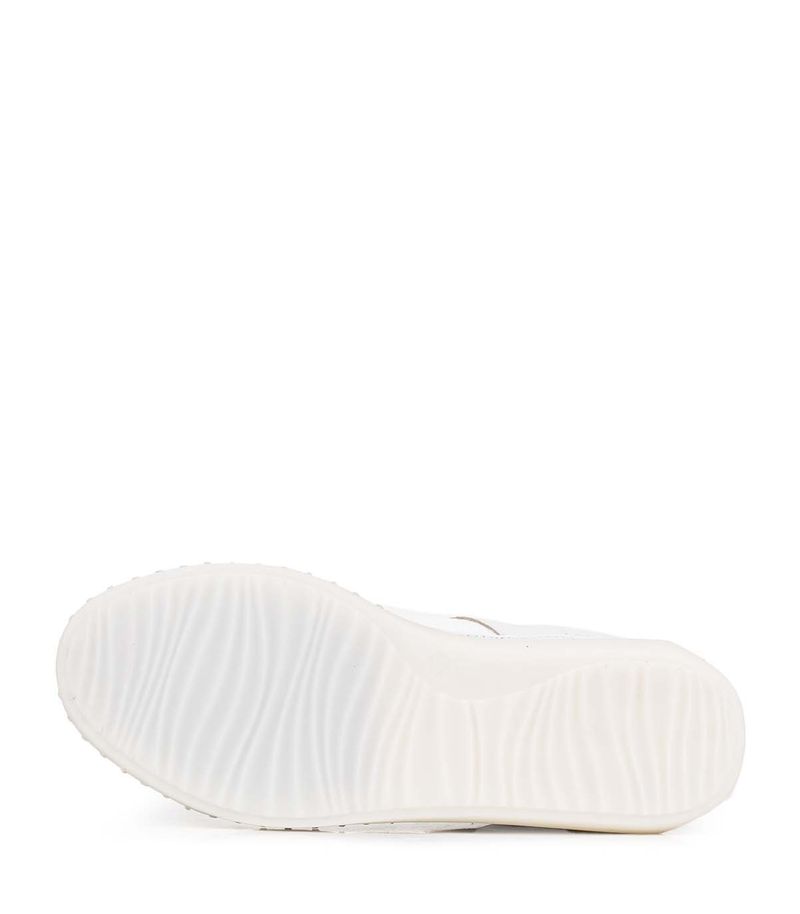 Zapatilla clásicas de cuero de dama en blanco