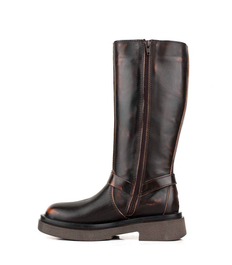 Botas altas moteras de cuero vintage