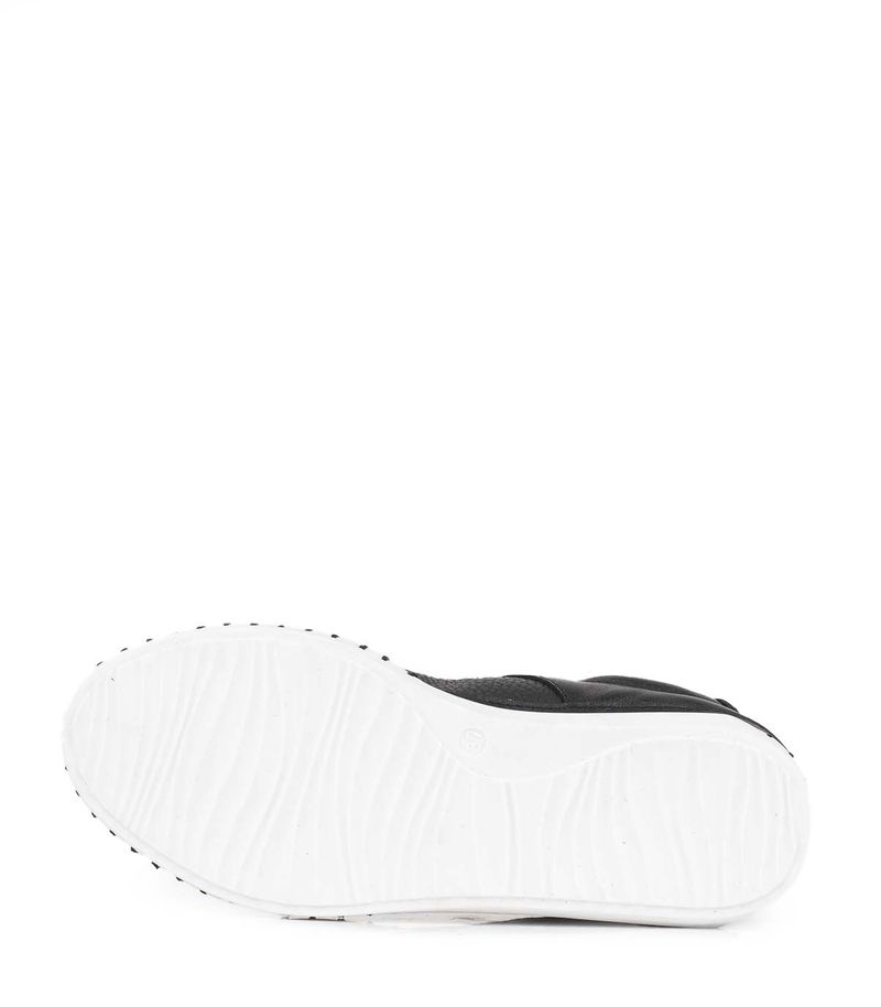 Zapatilla clásicas de cuero de dama en negro