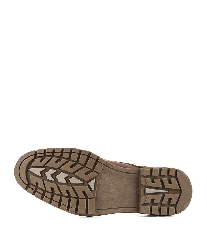 Zapatos de cuero whisky para hombre con base semi tractor