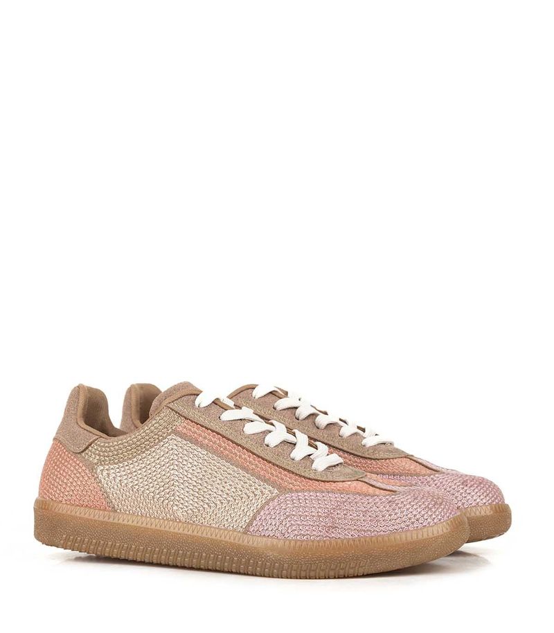 Zapatillas urbanas de tela nude combinada