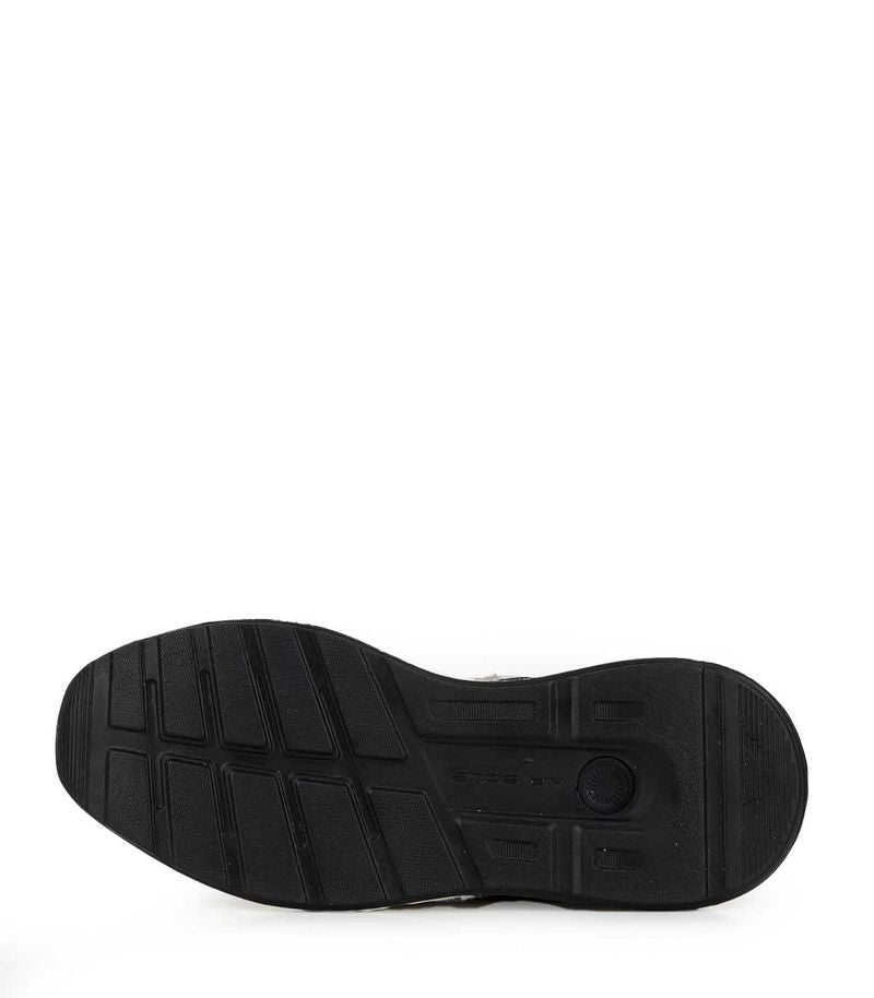 Zapatillas urbanas de cuero y gamuza gris con cámara de aire